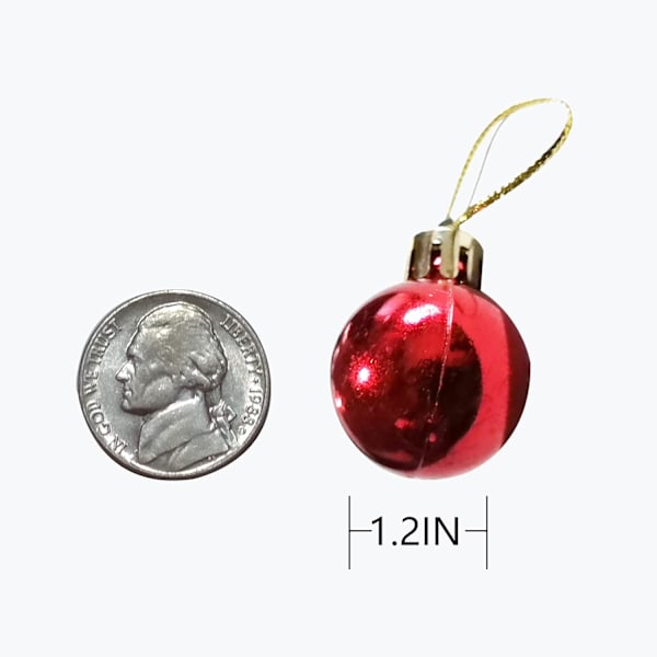 Flerfärgad Mini Glitterboll Miniatyr Rustika Julgransprydnader 24-pack