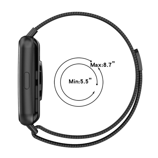 Milanese magnetisk spenne armbåndsrem for Huawei Watch Fit 2 Sportspustende erstatningsarmbånd for Huawei Watch Fit 2 Black