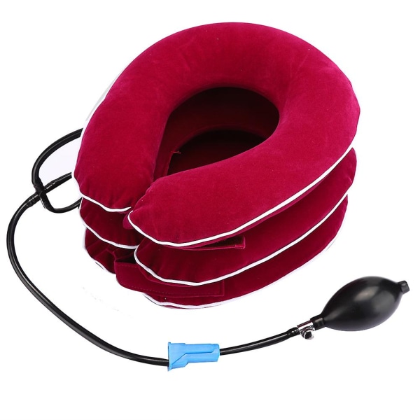 Uppblåsbar nackkrage för vuxna, nacksträckningsanordning för hemmet, dragstöd Rose Red