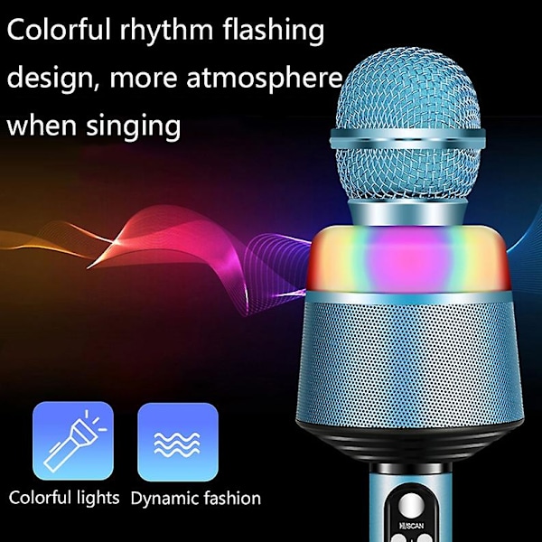 Multifunktionel telefon sangmikrofon med højttaler Blue