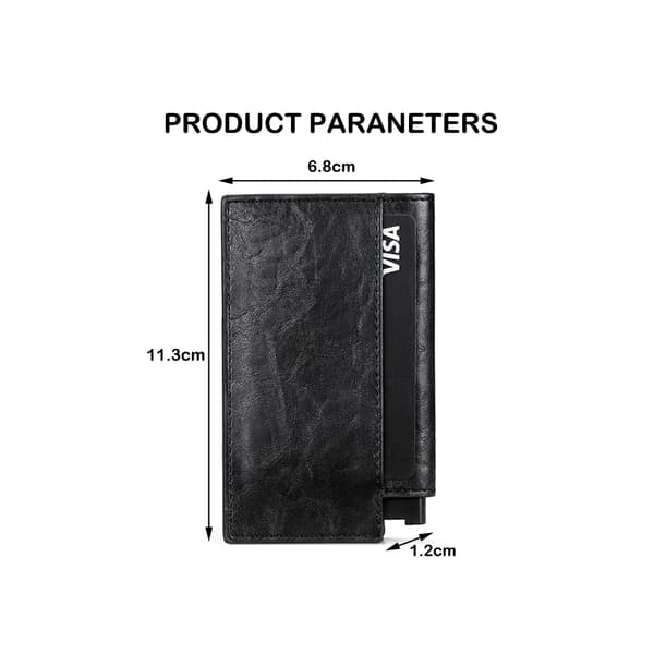 Ultralätt Plånbok RFID-Korthållare Black