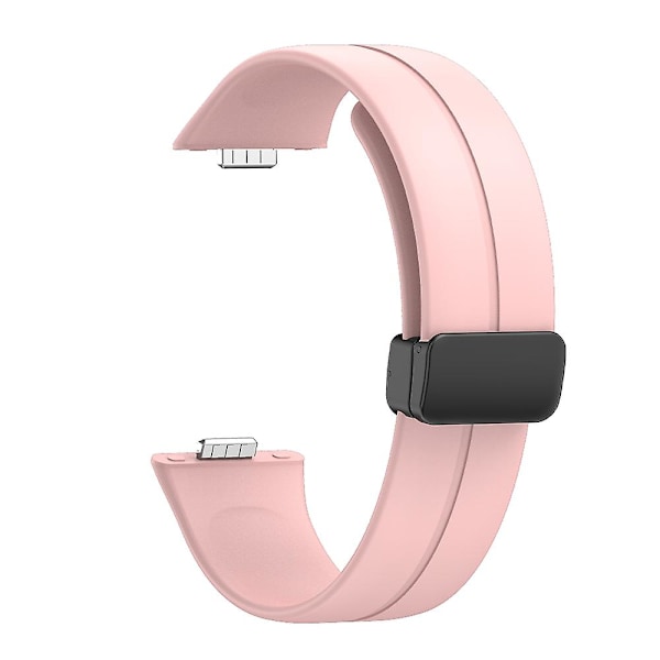 For Huawei Watch Fit 3 Silikonrem med magnetisk foldespenne Pink