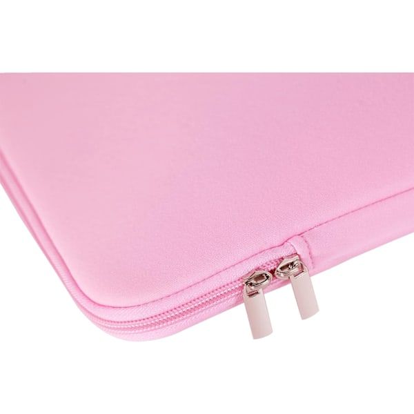 11 Tommer Laptop Sleeve Case Blød Polstret Lynlås Dækning Med Forlomme & Tilbehørspose Pink