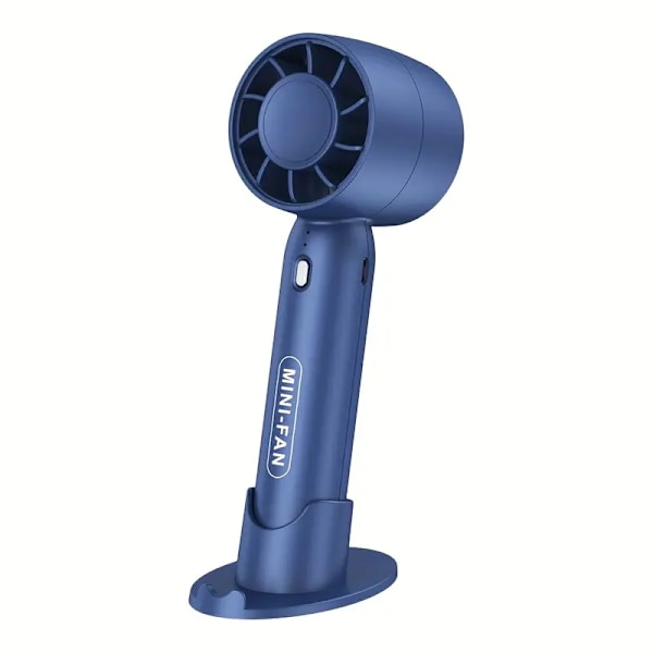 Tuuletin - Mini Kannettava, USB-lataus, 3 Säädettävää Nopeutta, Jalustalla (Sininen)