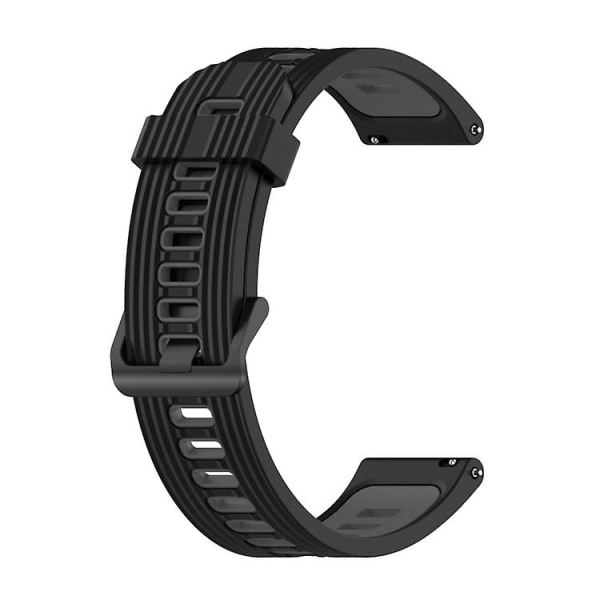 For Garmin Vivoactive 3 Music 20 mm vertikalt mønster tofarget silikonklokkebånd PCL Black-Grey