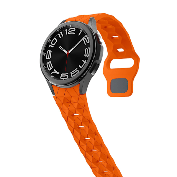 KLB-ZQWFKGJ-001 For Samsung Galaxy Watch 4 / 5 / 6 Fotballmønster Silikonklokke Rem Stropputskifting Orange