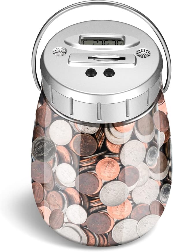 Säästöpossu kolikko 2,4L LCD-näytöllä
