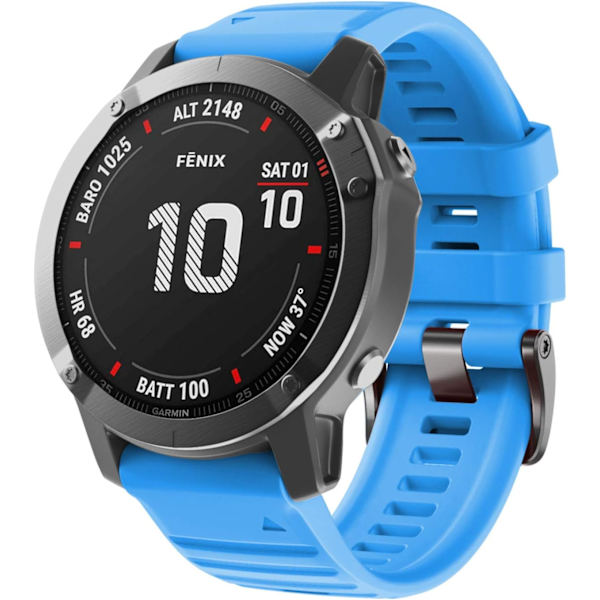 Kompatibel med Fenix 6X/7X Band 26mm Easy-fit Mjukt Silikon Armbandsersättning för Fenix 5X/Fenix 5X Plus/Fenix 3 Smartklockor (Svart) Blue