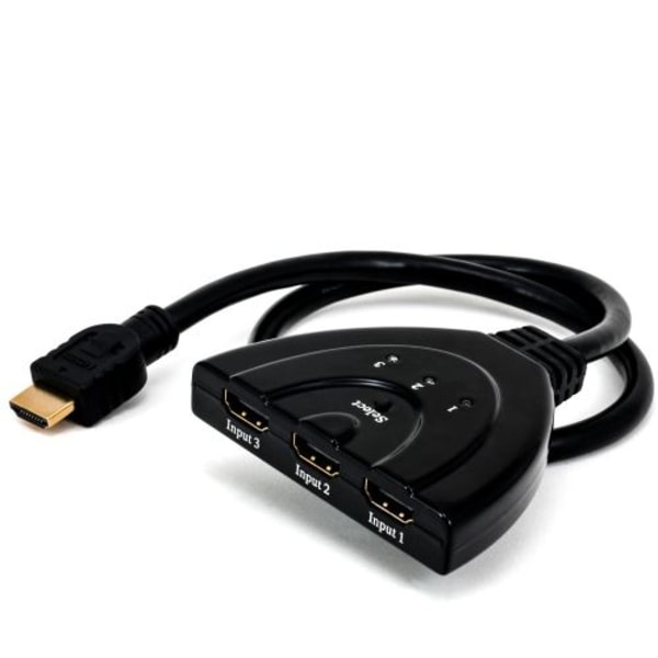 switch HDMI-adapter för kabeldragning med 3 portar Full HD 1080p-2,5 Gbps-HD-DVD-SKY-PS3-Xbox 360-Blu-Ray-Black