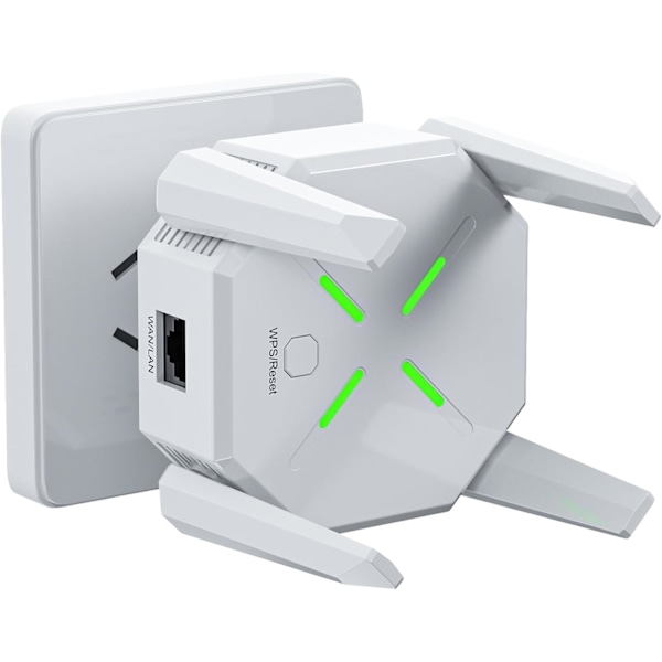 Wi-Fi Förstärkare, 1.2Gbps Dual Band Wps 5Ghz&2.4Ghz För Hemmet, Kompatibel med Alexa/Fire Tv (Vit)
