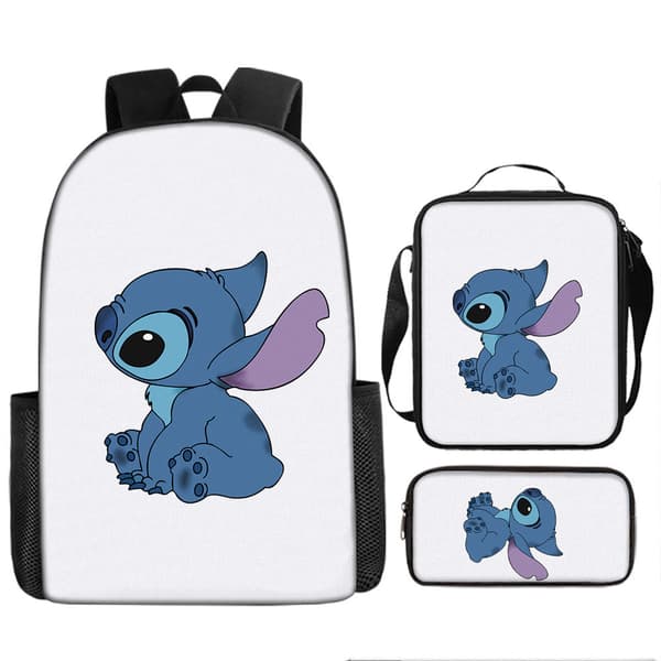 Stitch Anime Rygsæk Sæt 3 Stykker Med Madpose Og Penalhus (2)