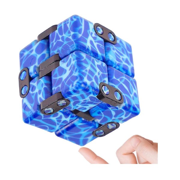 Infinity Cube, ny oppgradert Mini Infinity Cube Fidget Toy, Smooth Turn og Fast Play Infinite Cube for voksne/barn (blå)