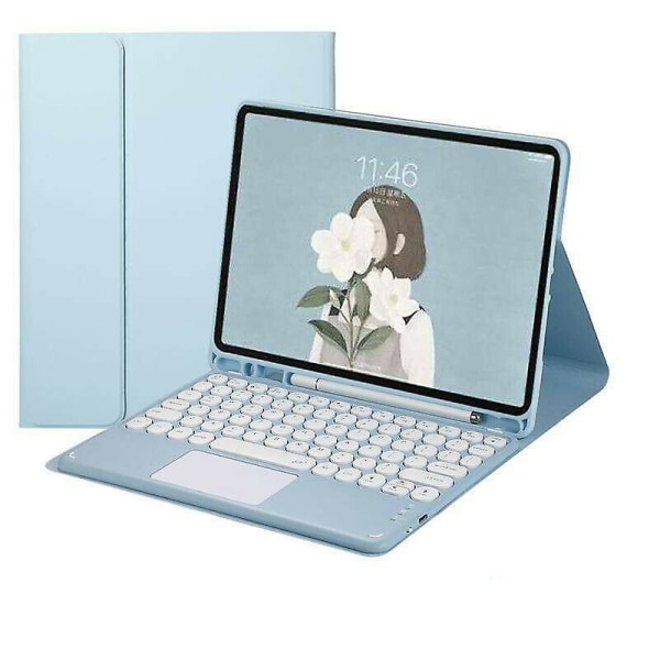 Bluetooth tastatur med stativ cover til Ipad Air 4 10,9" Blue