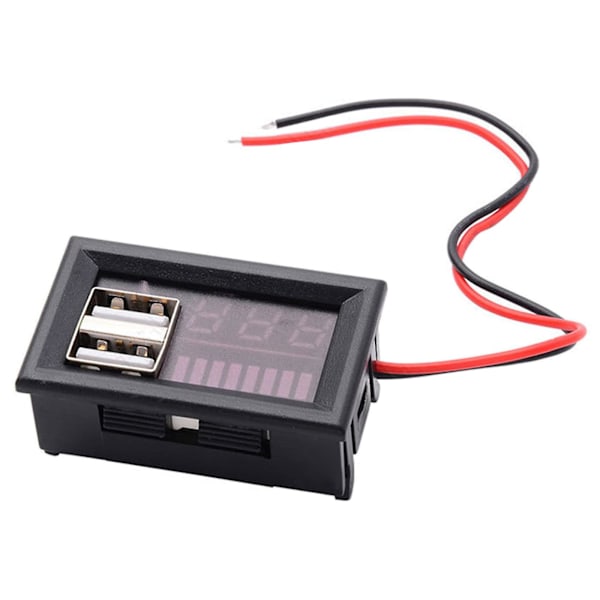 Dubbel USB Snabb Billaddare Uttag Strömuttag Adapter LED Voltmeter 12v Red