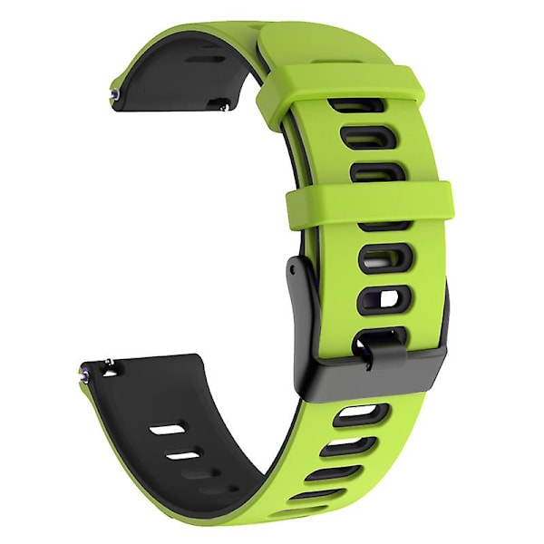 20mm kaksivärinen silikoniranneke Samsung Galaxy Watch6 Classic 47mm 43mm / Garminactive 5 -rannekkeelle Lime Black