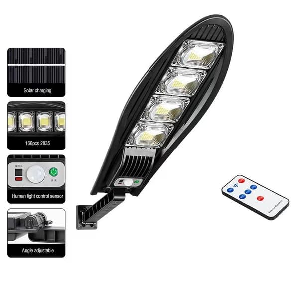 Utomhus solcellsdriven strålkastarlampa 168 LED med mänsklig kroppssensor 168 LED