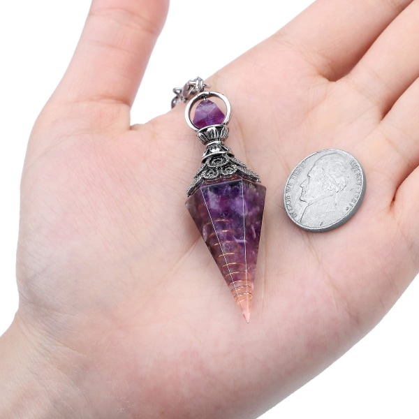 chakra Krystallpendel Sekskantet Reiki HealingCrystal Points Edelstein Dowsing Pendel For Divination Scrying Wicca,ametyst