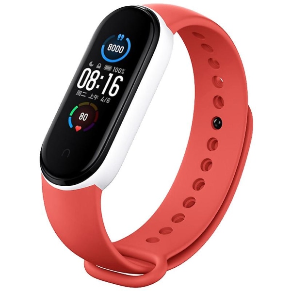 Xiaomi Mi Band 6 (ca8856) silikonirannekelle Red White