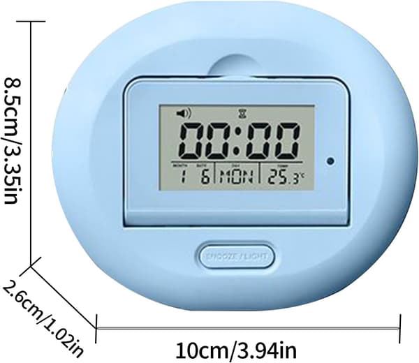 Sängskakningsväckarklocka med extra högt larm och stor LED-display Blue