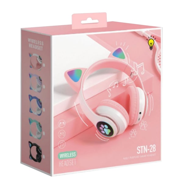 Rgb Katteøre Hovedtelefoner Sød Multifunktion Hifi Stereo Lyd Tung Bas Trådløs Bluetooth 5.0 Headset Til Gaming Musik