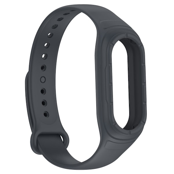 Vaihdettava silikonihihna Xiaomi Smart Band 8 -älykelloon, integroitu ranneke kotelokannella Dark grey, Dark Grey C Xiaomi Smart Band 8