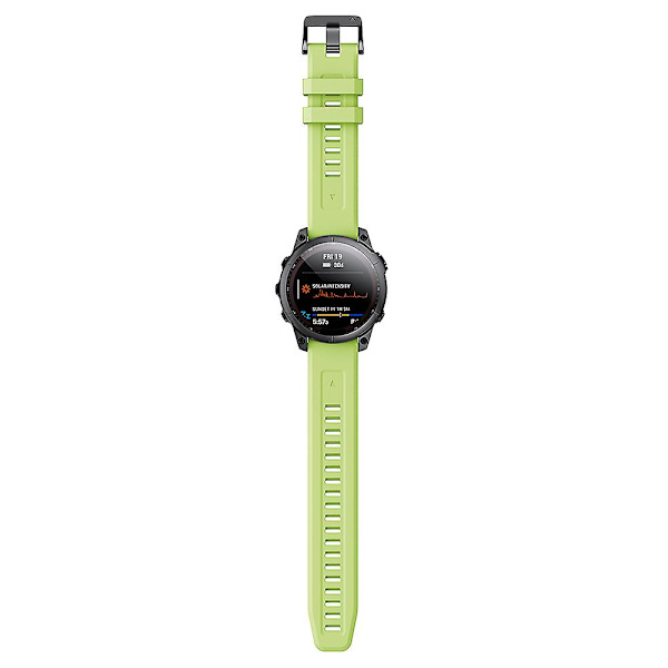 KLB-LWGJ-001 För Garmin Fenix 7 / 7 Pro Remband Ersättning QuickFit 22mm Silikon Armband Green