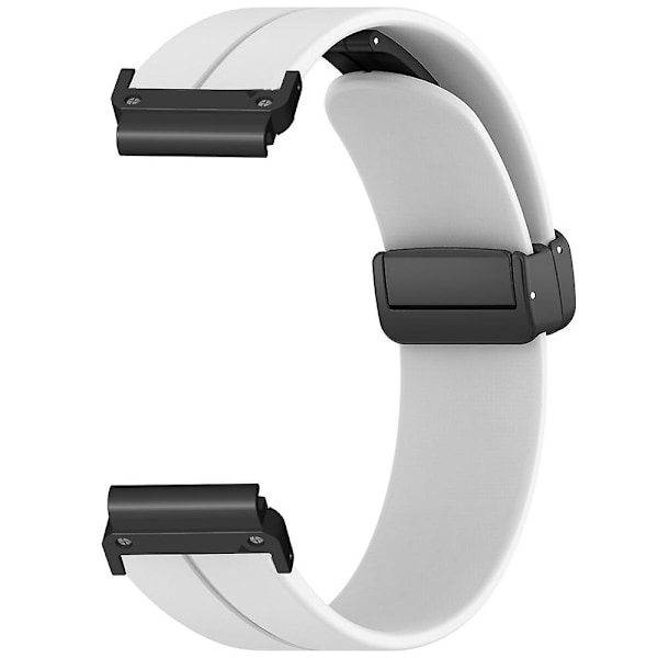 Flexibelt silikonarmband med magnetlås för Garmin Fenix 7 / 6 / 5 22mm White