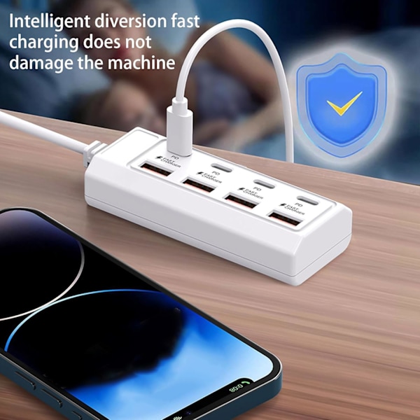 Usb C Hub Multiporttisovitin, 8-porttinen [4Usb+4Pd] 25W 5V:n USB-laitteille