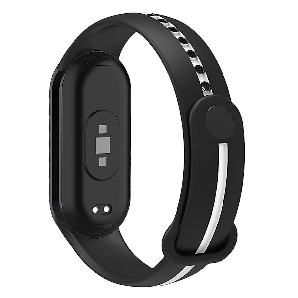 Pehmeä silikonihihna Xiaomi Smart Band 8 -väriselle säädettävälle rannekkeelle soljella Black  White