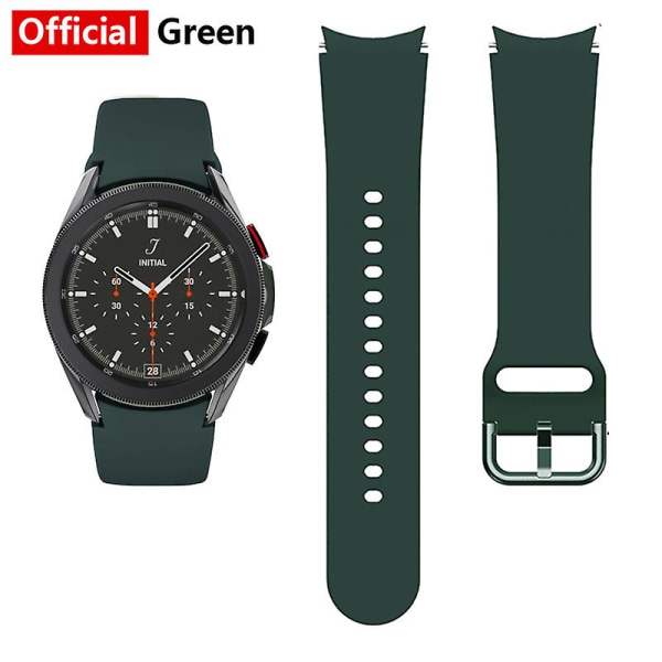 Silikonrem for Samsung Galaxy Watch 5/4 44mm 40mm Galaxy4 Classic 46mm 42mm Sportklokkereim Armbånd Galaxy Watch 5 Pro 45mm watch 4 classic 42mm official Green