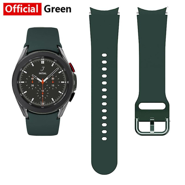Silikonrem för Samsung Galaxy Watch 5/4 44mm 40mm Galaxy4 Classic 46mm 42mm Sporturband Armband Galaxy Watch 5 Pro 45mm watch 4 classic 46mm official Green