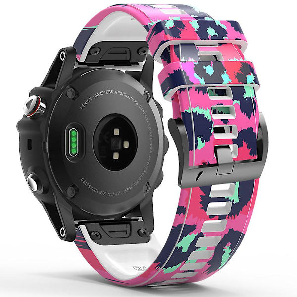 Snabbkopplingsarmband i silikon med tryckt mönster för Garmin Forerunner 965/955/945/935 Style E