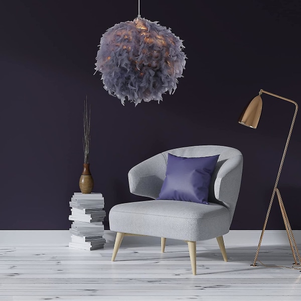Feather Light Shade | Lampeskjermer for taklampe, bordlampe, gulvlampe | Fluffy Feather Lampeskjerm Taklysskjerm Til Stue