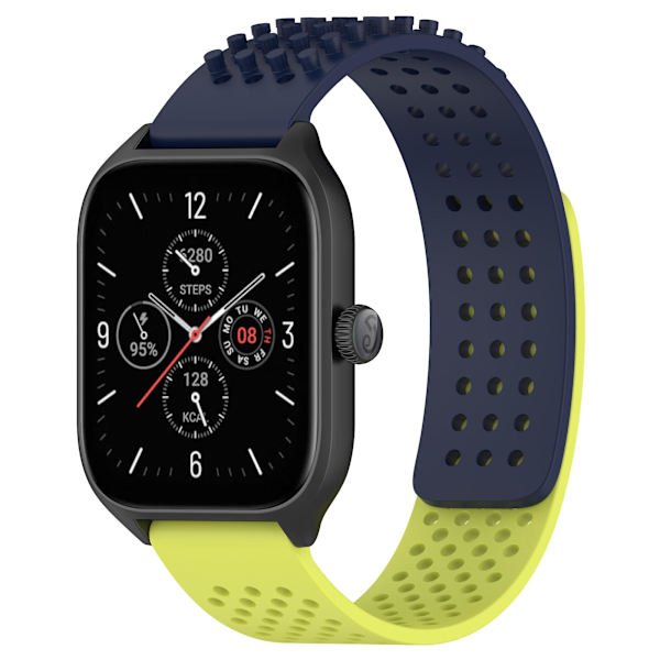 Silikonklockarmband 20 mm Andningsbart klockarmband för Garmin Vivoactive 5/garminactive 5/venu Sq 2 Midnight Blue Lime
