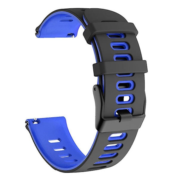 20mm kaksivärinen silikoniranneke Samsung Galaxy Watch6 Classic 47mm 43mm / Garminactive 5 -rannekkeelle Black Blue