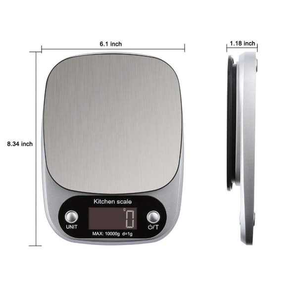 Elektronisk digital köksvåg för mat och diet Silver 3kg, 0.1g