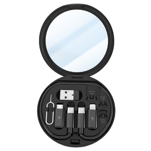 Adapter - 9-i-1 Kabel Lader Etui, USB C Adaptersett (Svart)