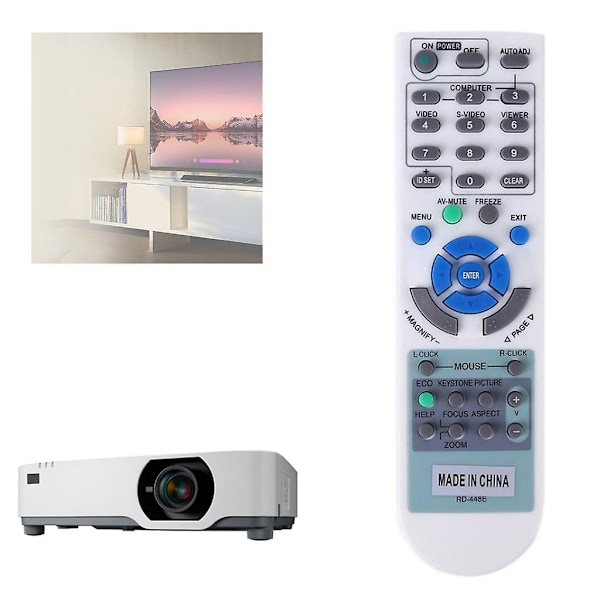 Fjernkontroll for NEC-projektor RD-448E V260X+ V300X+ V260 RD-443E LT180+ LT280 LT380 M230 RD-450C M260XC NP-projektor