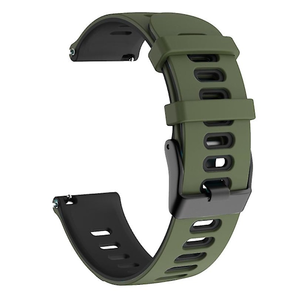 22mm tofarget silikonrem for Samsung Galaxy Watch3 45mm / Garmin Venu 3 Army Green Black