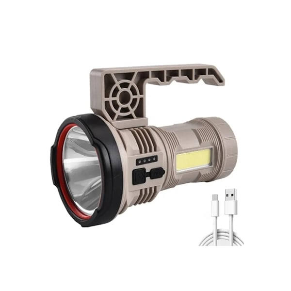 LED Floodlight Bærbar Campinglanterne med Sidelampe USB-opladning Vandtæt Lommelygte Genopladelig Udendørs Floodlanterne