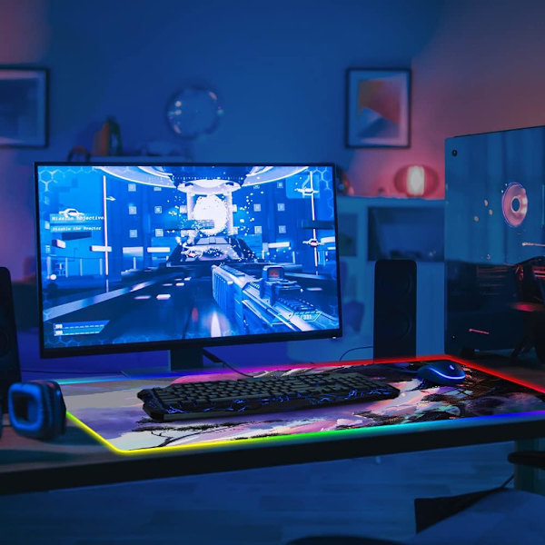 Rgb Gaming Musematte, Med Sklisikker Gummibase For Personlig Gamer (400 X 800 X 3 Mm)