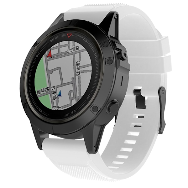 Til Garmin Fenix 5X (26mm) Silikone Rem White