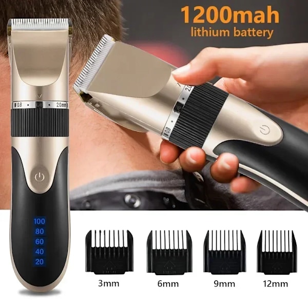Professionell Skäggtrimmer Herrfrisör (Grå)