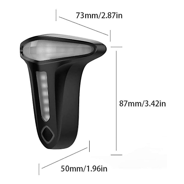 T-type Sykkellys bak Intelligent induksjonsbrems LED-baklys sikkerhetsadvarsel USB oppladbar (svart)