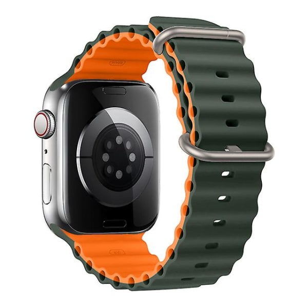 Rem For Apple Watch Ultra Band 49 mm 44 mm 40 mm 45 mm 41 mm 42 mm 45 Mm Klokkebånd Silikonarmbånd Iwatch Series 7 8 4 5 6 3 Se 42mm 44mm 45mm 49mm green orange