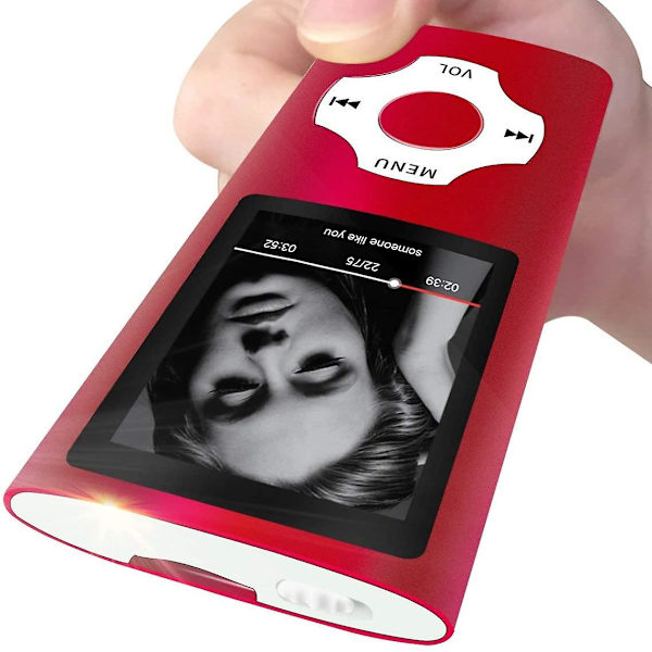 Mp3-spelare/Mp4-spelare med 64gb/32gb/16gb minne SD-kort Smal klassisk digital LCD-skärm 1,82 tums skärm Mini USB port med FM-radio, röst Red 8GB