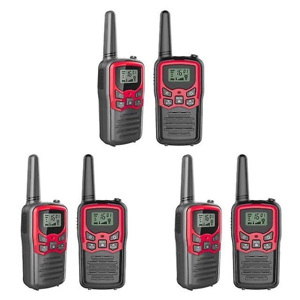 Walkie talkies for voksne med lang rekkevidde 6-pack 2-veis radioer med en rekkevidde på opptil 5 miles 6pcs