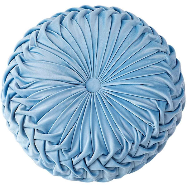 Putepute til sofa Dekorativ 3d gresskar rund fløyelspute til sovesofa Stol Gulv 15&quot; Blue