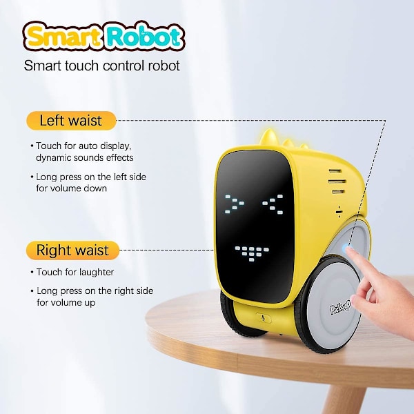 Smart Touch Control Robot Sang Dansende Stemme Gestik Control Robot Legetøj - Gul