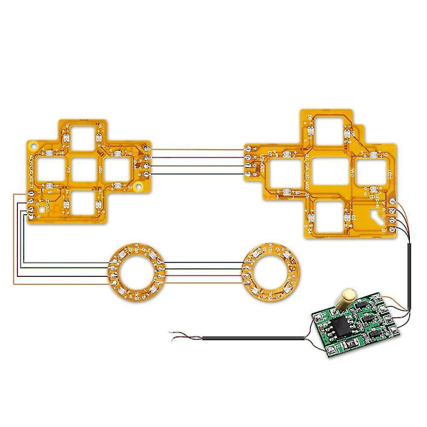 Tumsticks Ansiktsknappar Dtf Led Kit 6-färgs belyst D-pad för Ps4 Controller Elektronisk maskintillbehör
